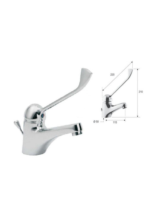 Interflex Brass Mixing Handicap Faucet Sink Faucet Silver