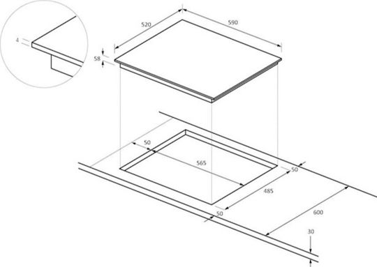 Haier Smart Επαγωγική Εστία Αυτόνομη 59x52εκ.