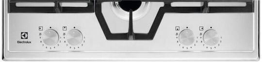 Electrolux Εστία Φυσικού Αερίου Αυτόνομη 59.5x51εκ. Ασημί