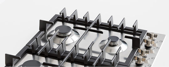 Bertazzoni Εστία Φυσικού Αερίου Αυτόνομη Inox 60.2x52.2εκ. Ασημί