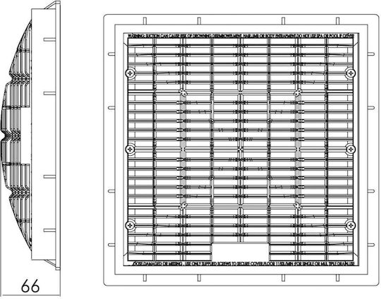 Grătar de scurgere pătrat antivortex 27,6 X 27,6 cm seria Norm