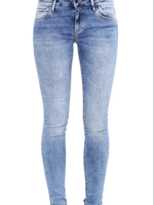 Blugi de damă cu croială skinny Light Indigo Glam Blue