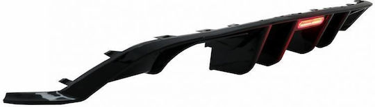 Rear Bumper Diffuser VW Golf VII 7.5 17-20 Facelift R-look Black Glossy LED Stop Light