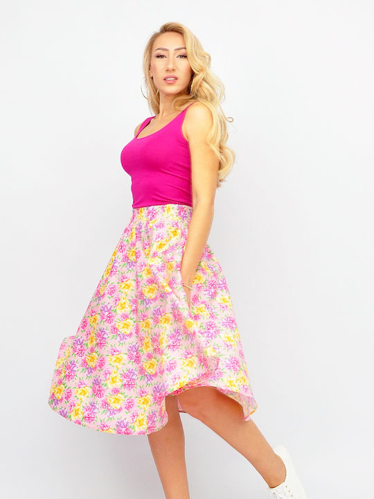 Maxi Skirt Floral Pink