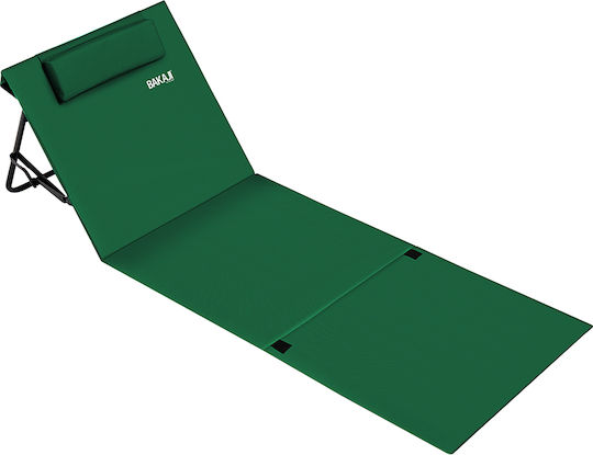 Bakaji Foldable Beach Sunbed Green 160x56x46cm