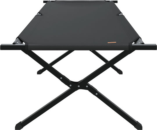 vidaXL Foldable Metallic Beach Sunbed Black 80x210x46cm