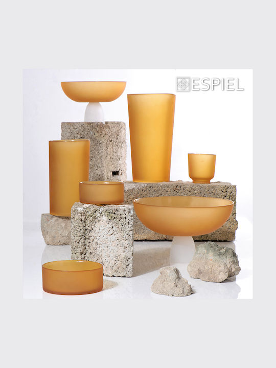 Espiel Caprice Διακοσμητικό Μπωλ Γυάλινο Κίτρινο 12x12x5.5cm 6τμχ