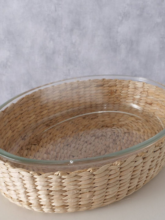 MSA Διακοσμητικό Μπωλ Γυάλινο Διάφανο 31x22x7cm
