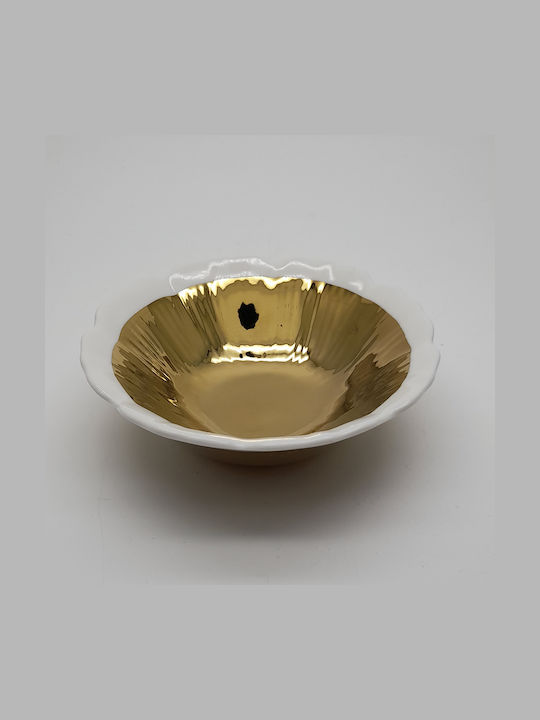 Inart Декоративна купа Порцелан Златист 15x14x4см 1бр