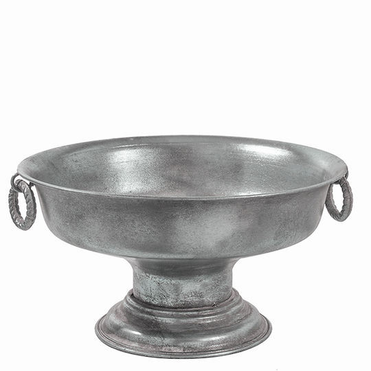 Zaros Decorative Bowl Pedestal Silver 37.5x37.5x20cm