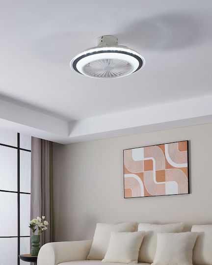 Eglo Albufeira Ceiling Fan 51cm with Light Fixture White
