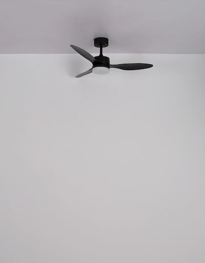 Globo Lighting Blackwell Ventilator De Tavan 106cm Cu Lentile De Mărire Negru