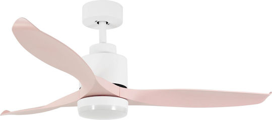 Evivak Figlia Deckenventilator 130cm mit Leuchte Rosa / Weiß