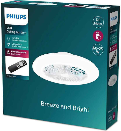 Philips Amigo Πλαφονιέρα 57.7cm με Φως Λευκή