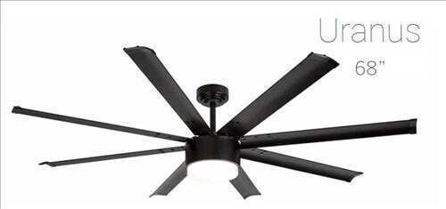 Fos me Deckenventilator 172.72cm mit Leuchte Schwarz