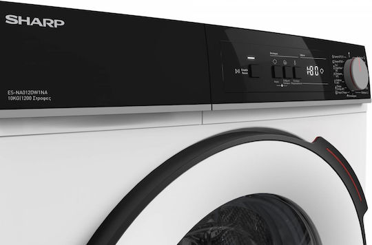 Sharp Πλυντήριο Ρούχων 10kg με Τεχνολογία Ατμού 1200 Στροφών Inverter Motor ES-NA012DW1NA-GR