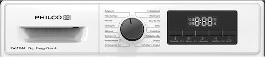 Philco Πλυντήριο Ρούχων 7kg με Τεχνολογία Ατμού 1400 Στροφών BLDC Inverter PWM 714A