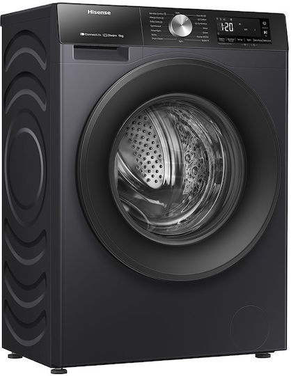 Hisense Πλυντήριο Ρούχων 9kg 1400 Στροφών Μαύρο WF3S9043BB3