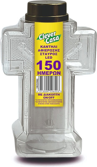 Clever Casa Small Transparent LED Cross with 150-Day Duration On/Off Switch