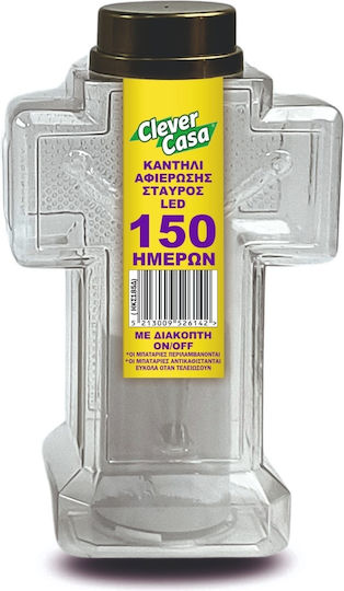 Clever Casa Σταυρός Μεγάλος Led Διάφανος Διάρκειας 150 Ημερών Διακόπτη On Off