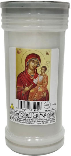 Metallex Κερί Αφιέρωσης από Πλαστικό Λευκό 6x15cm