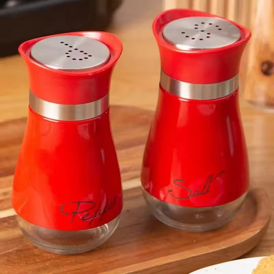 Set Sare și Piper Inox cu Suport 2buc