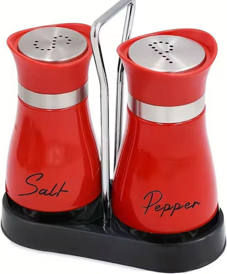 Set Sare și Piper Inox cu Suport 2buc