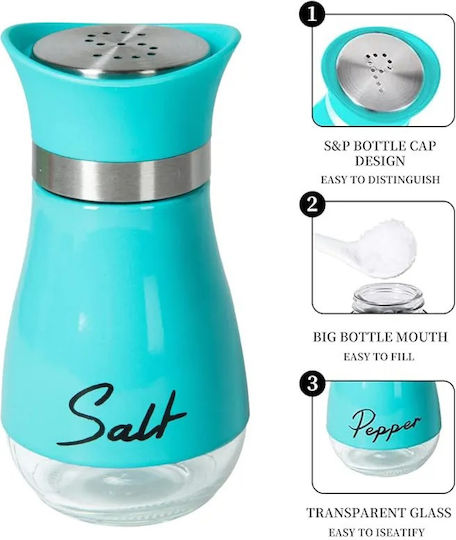 Set Sare și Piper Inox cu Suport 2buc