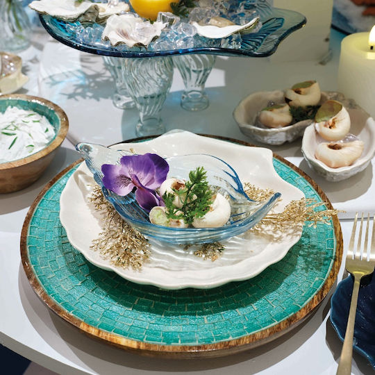 Kaemingk Decorative Glass Blue Platter