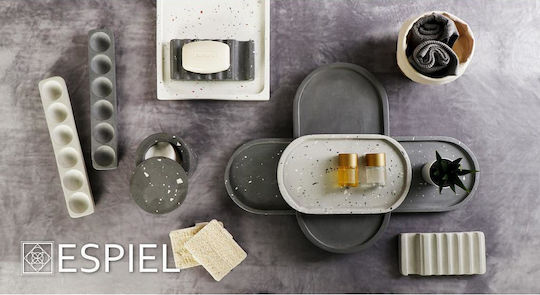 Espiel Oval Concrete Decorative Platter Dark Grey 49x15x2cm