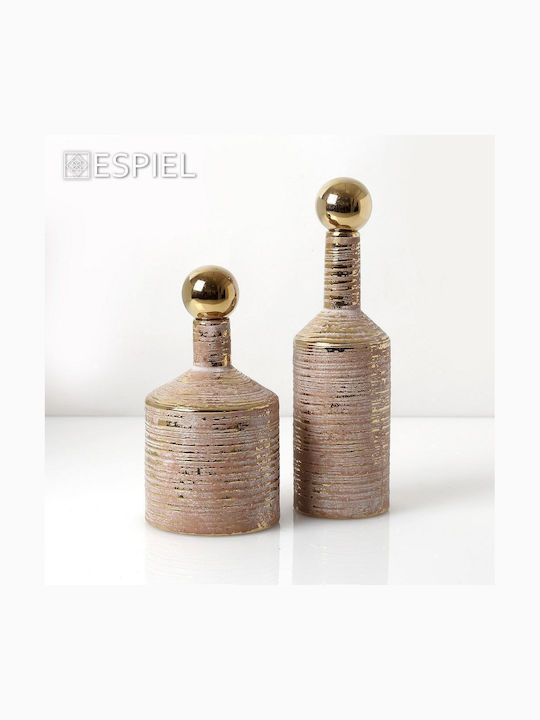 Keramikflaschen Kupfer/Weiß 38,5 cm