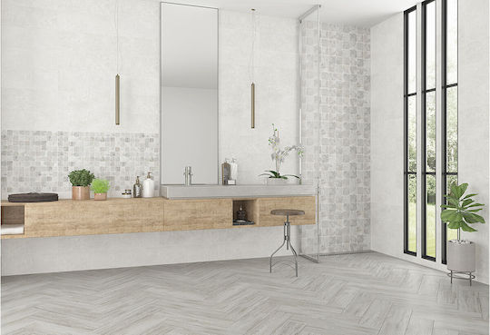Fiore Ceramica Wall Interior Gloss Ceramic Tile 50x20cm Gray