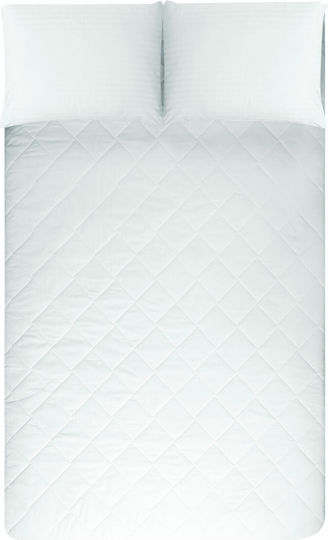 Makis Tselios Home Schutzauflage King Size mit Gummibändern Weiß 180x200+30cm