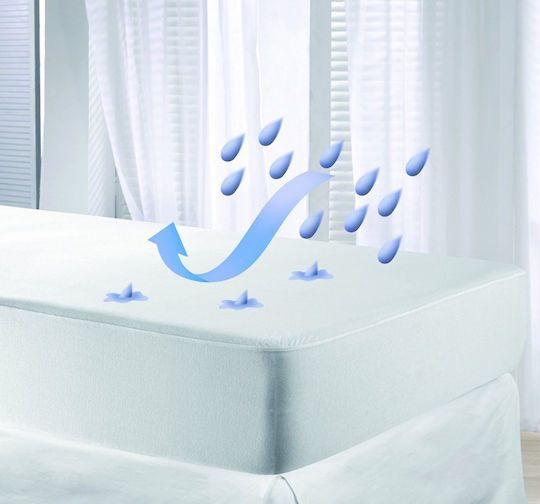 Gentug Protective Cover Queen Waterproof with Elastic Bands Comfort Nights White Waterproof Mattress Protector 160x200cm 160x200cm