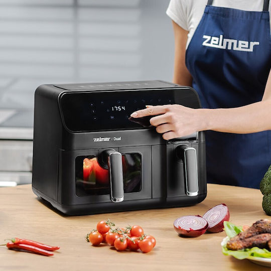 Zelmer Еър Фрайър с Двойна Подвижна Кошница 9лт Черен ZAF9000