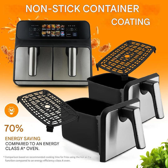 Profi Cook Air Fryer με Διπλό Αποσπώμενο Κάδο 8lt Μαύρο