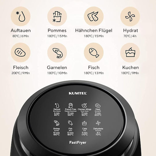 Kumtel Air Fryer 5.5lt Μαύρο