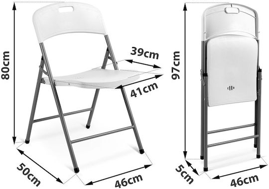 Catering-Stuhl Kunststoff Weiß 2Stück 46x50x80εκ.