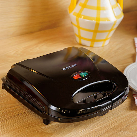 Eurolamp Sandwich Maker for for 2 Sandwiches Sandwiches 800W Black