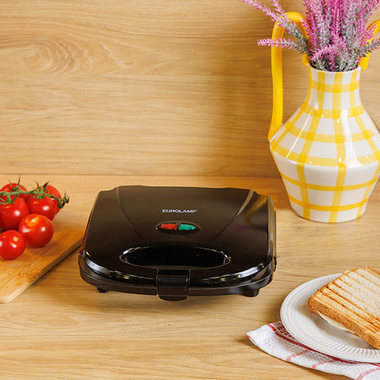 Eurolamp Sandwich Maker for for 2 Sandwiches Sandwiches 800W Black