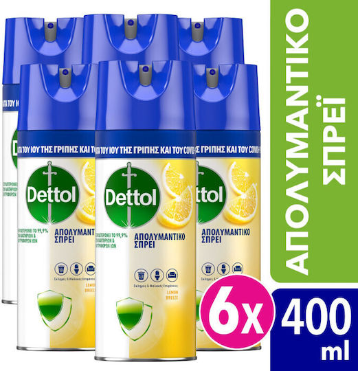 Dettol Cleaning Spray General Use Disinfectant 6x400ml