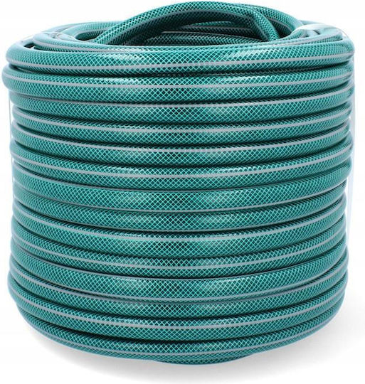 Furtun de grădină premium ranforsat, diametru 1/2", 20 m, protecție UV, presiune 8 bari, 4 straturi, verde