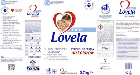 Lovela Baby Waschmittel in Pulverform für Farbige & Empfindlich Kleidung 2.7kg 1cm