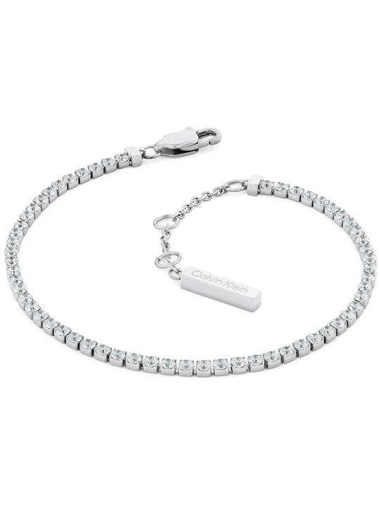 Calvin Klein Γυναικείο Σετ Βραχιόλια από Ατσάλι με Ζιργκόν 17cm