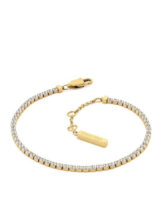 Calvin Klein Women's Set Bracelets Made of Gold Plated Steel with Zircon 17cm
