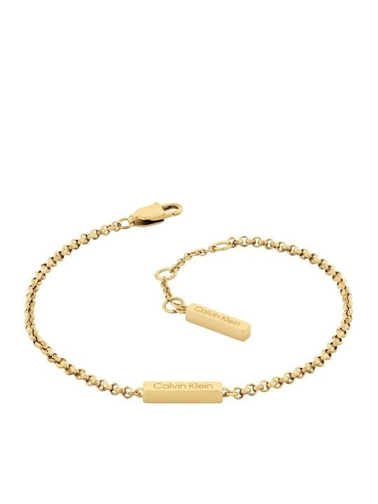 Calvin Klein Women's Set Bracelets Made of Gold Plated Steel with Zircon 17cm