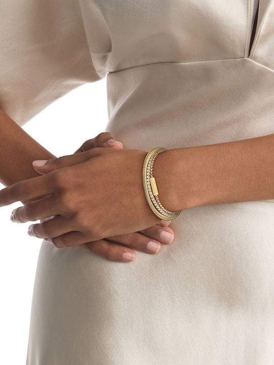 Calvin Klein Women's Set Bracelets Made of Gold Plated Steel with Zircon 17cm