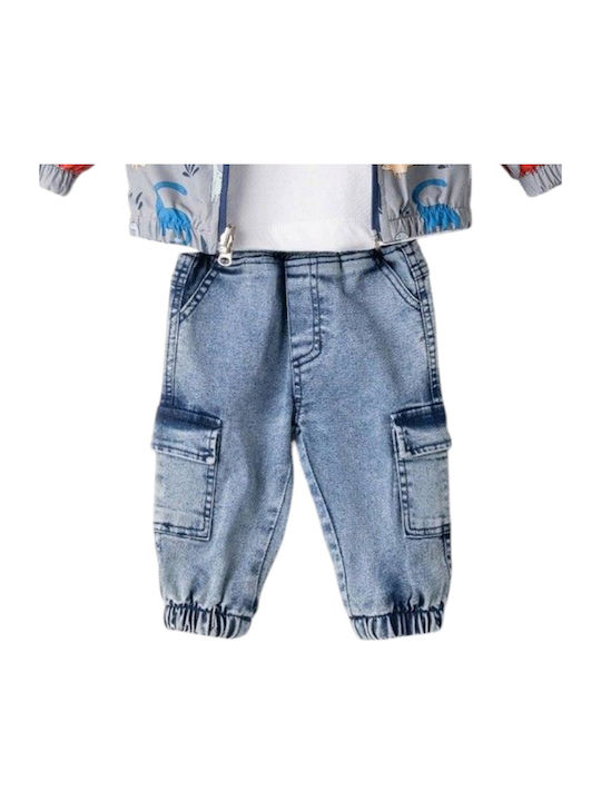 Kinder-Set mit Hose & Jacke Winter 3Stück Maroon, Blue