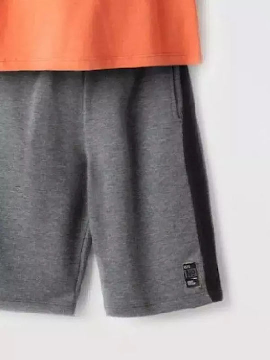Kids' Set with Shorts Summer 2pcs Orange - Gray