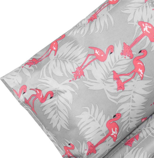 Saltea de plajă pliabilă din spumă, ultra-ușoară, cu pernă și mâner de transport, 60x180cm, roz flamingo, gri